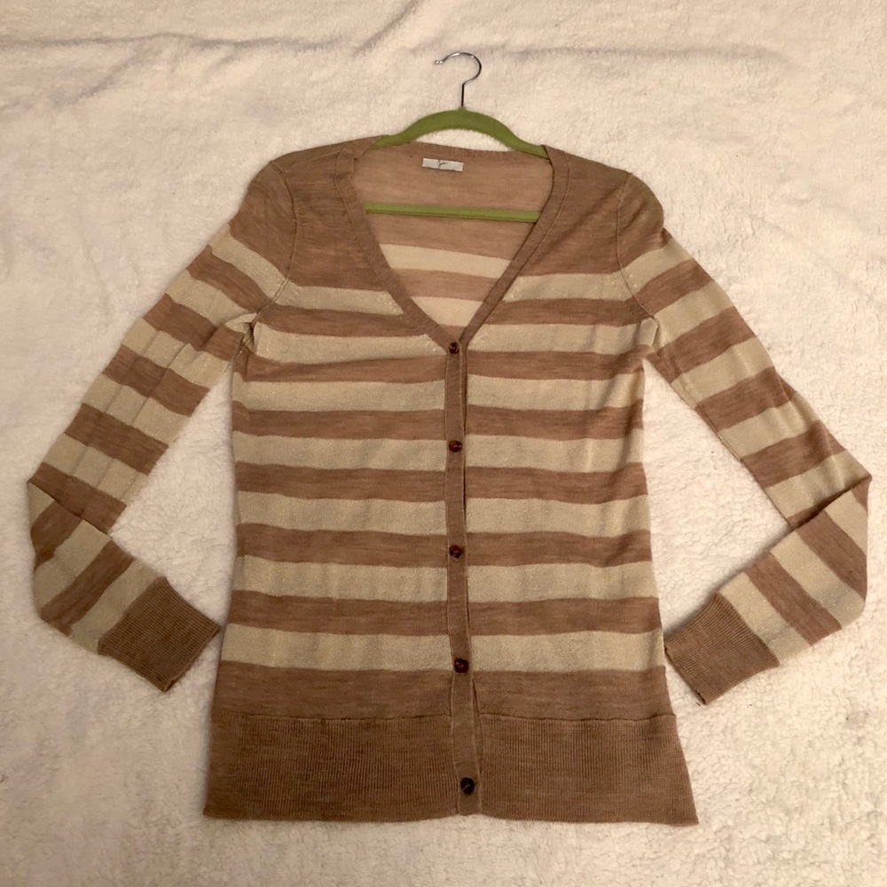 Joie shimmery striped cardigan